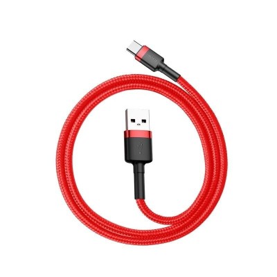 Baseus Braided USB 2.0 Cable USB-C male - USB-A male Red 2m (CATKLF-C09)